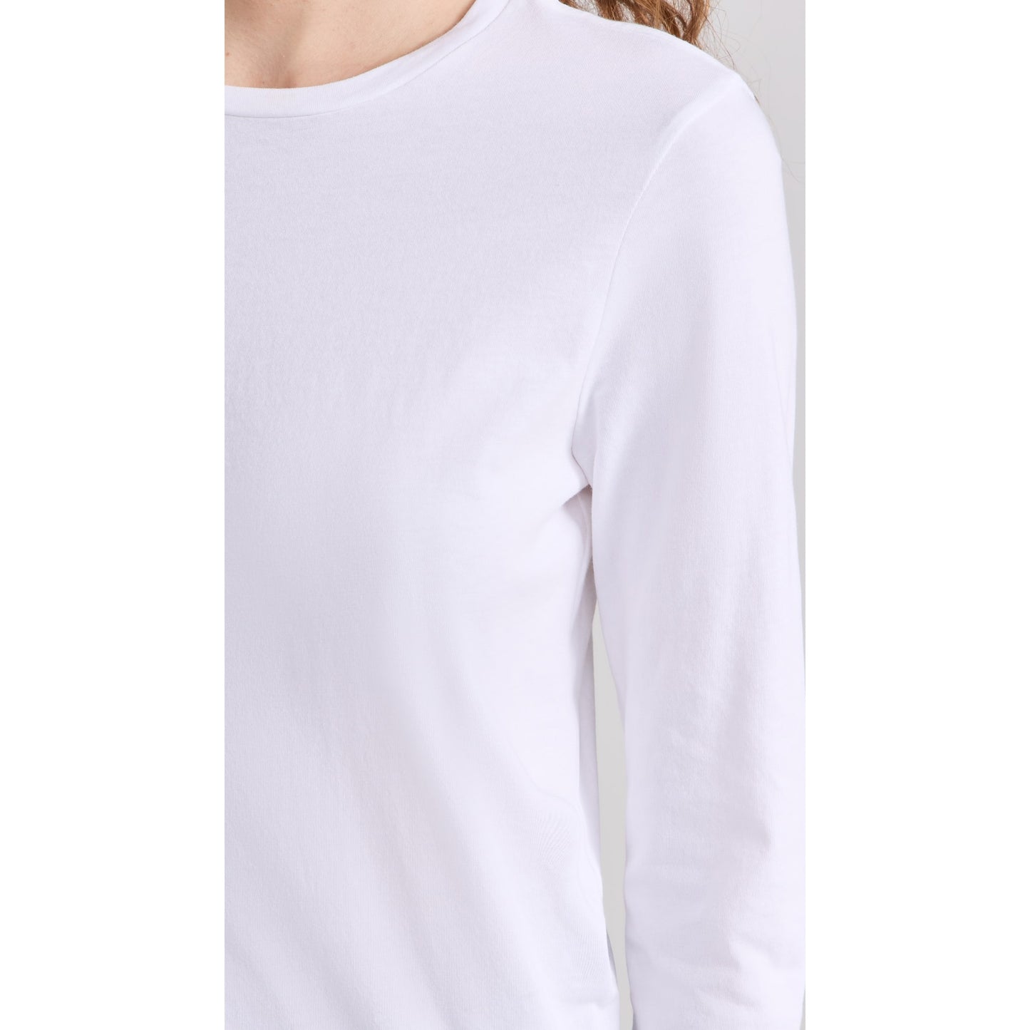 Tibi Long Sleeve Fitted Tee in White, size XL