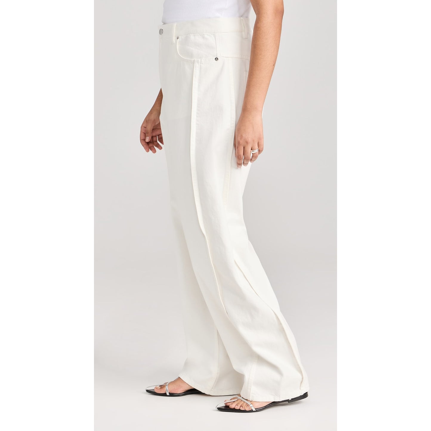 Tibi "Tuck Denim" Jeans in White, size 32