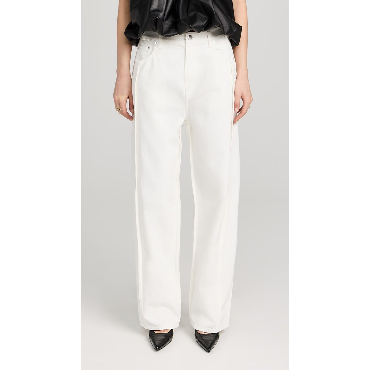 Tibi "Tuck Denim" Jeans in White, size 32