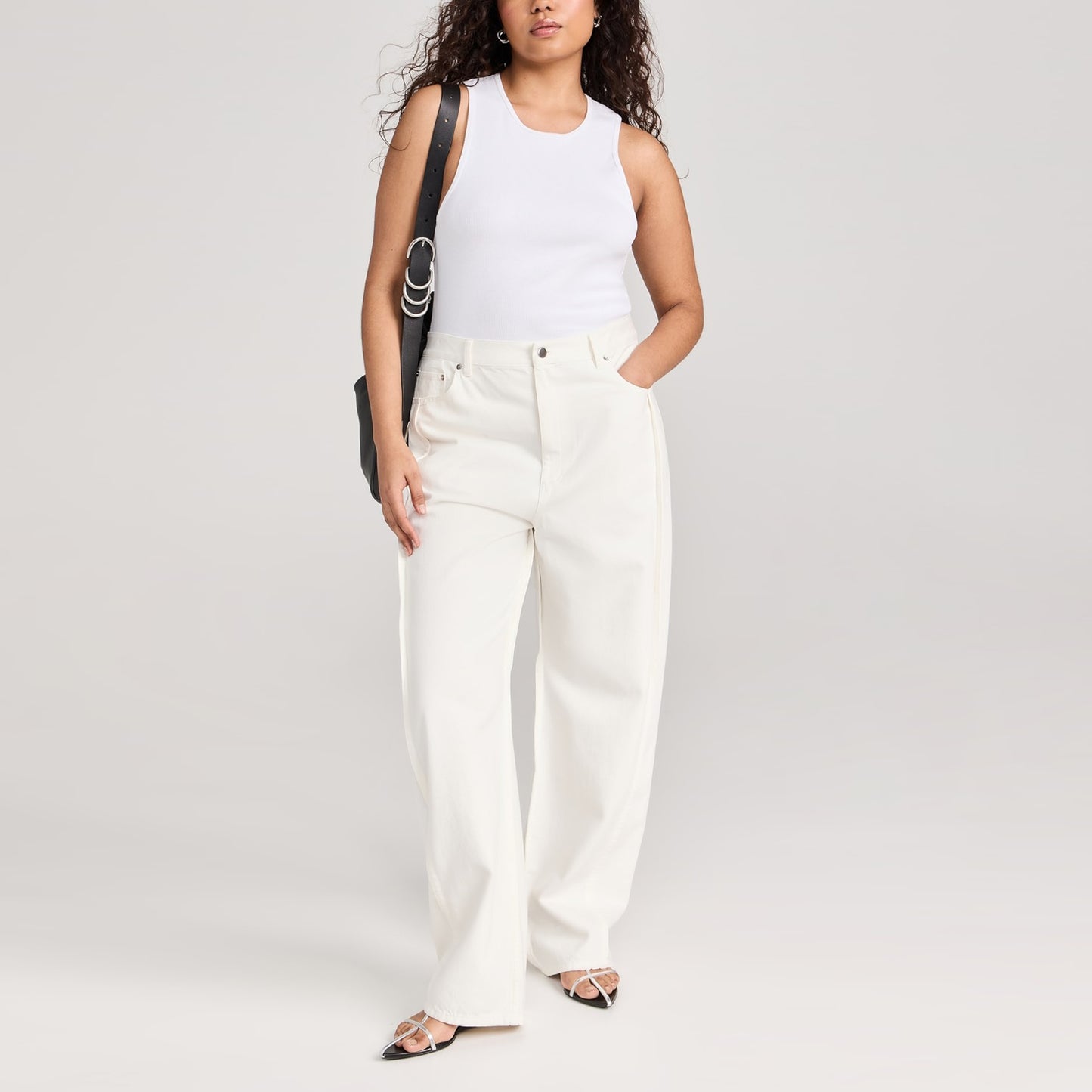 Tibi "Tuck Denim" Jeans in White, size 32