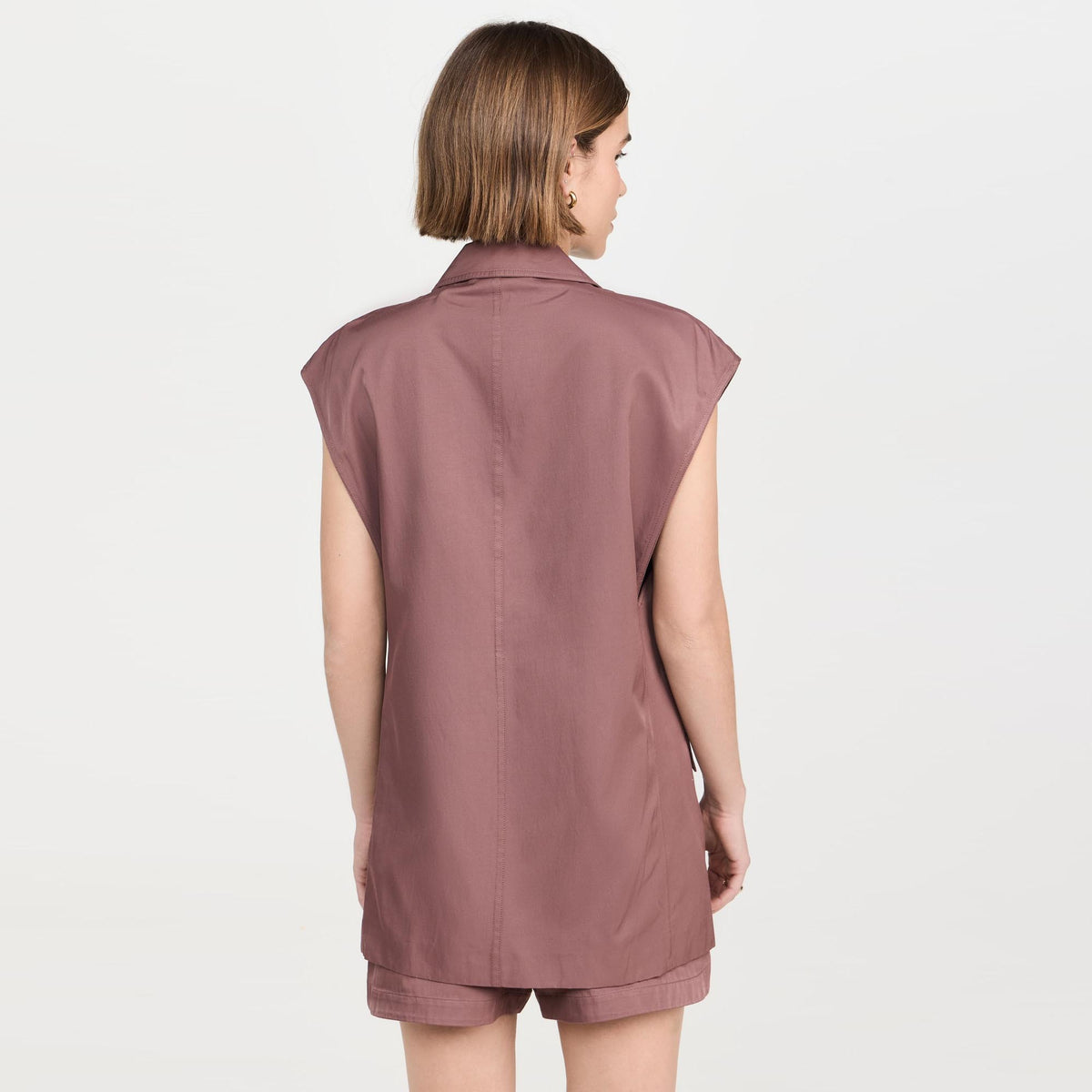 Tibi Drapey Suiting Oversized Double Breasted Vest in "Cinnamon", size Medium