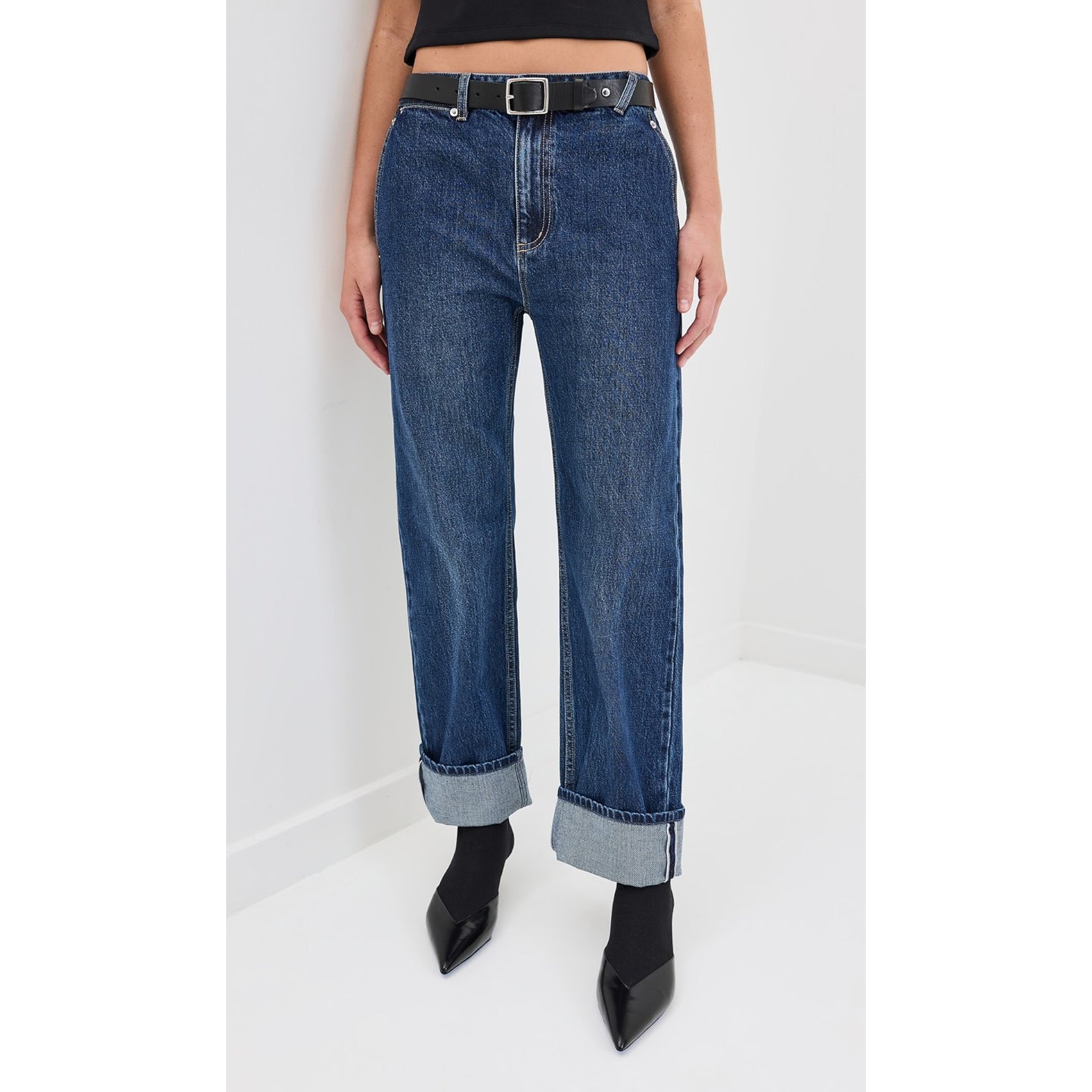 Tibi "Alec" Slouch Jeans in Dark Denim, size 27 (fits 27-28)