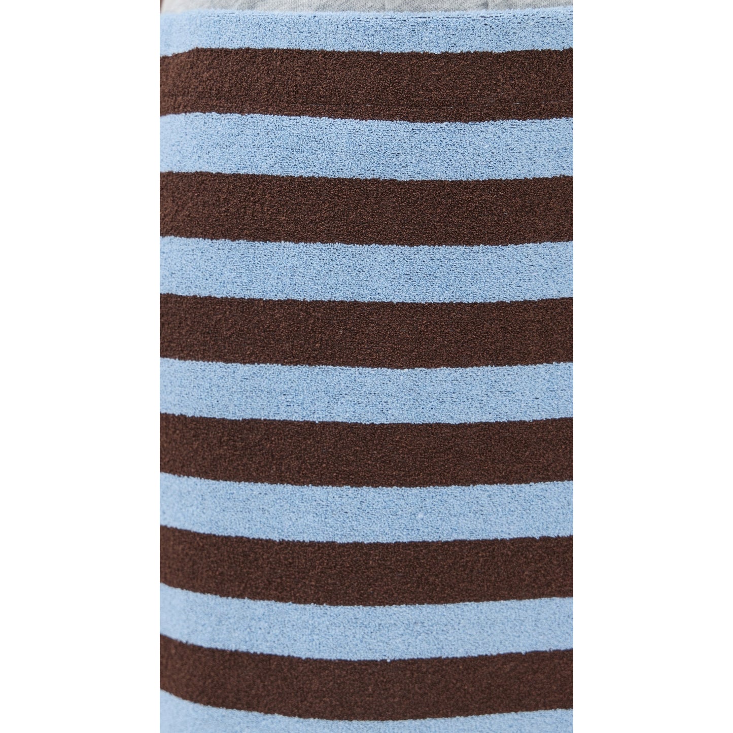 Tibi Bonded Dry Loop Terry Skirt in Blue/Brown Stripe, Size Medium