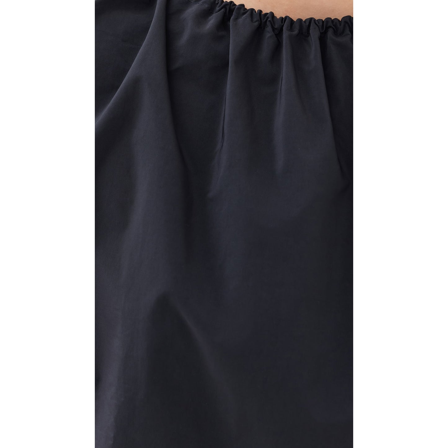 Tibi Nylon Shirred Neck Top in Black, size Medium