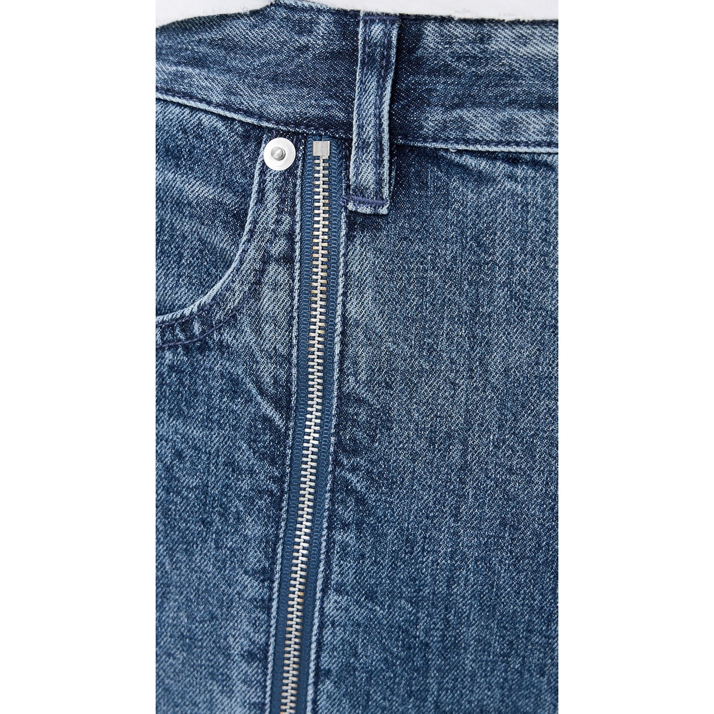 Tibi Zippered Denim Jogger in Classic Blue, size 28