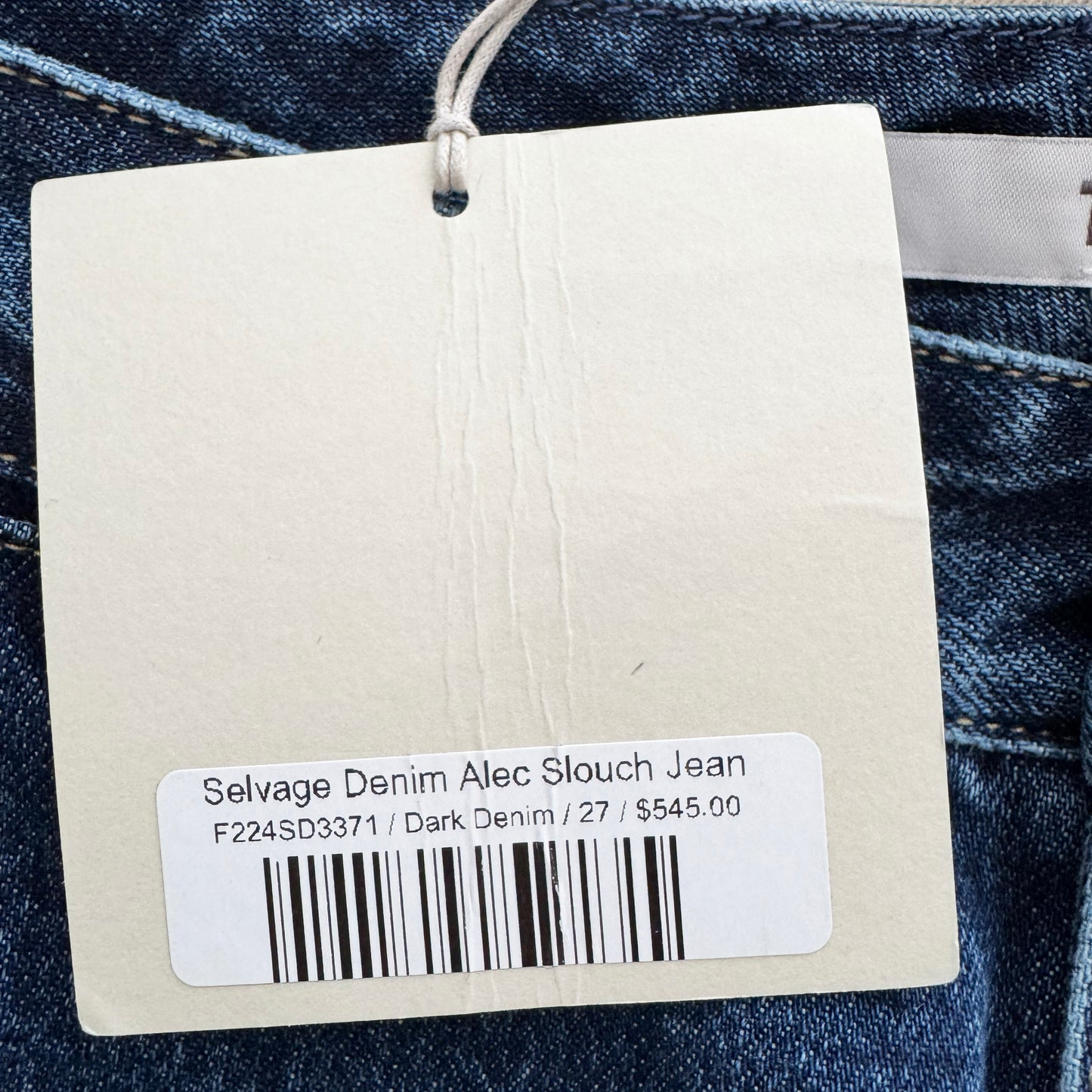 Tibi "Alec" Slouch Jeans in Dark Denim, size 27 (fits 27-28)