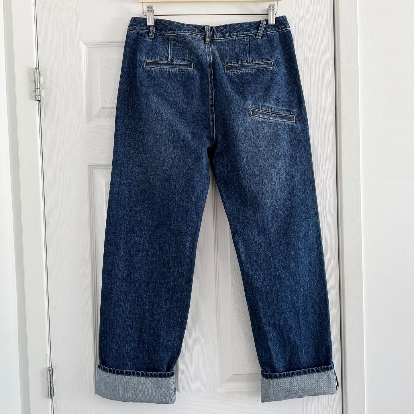Tibi "Alec" Slouch Jeans in Dark Denim, size 27 (fits 27-28)