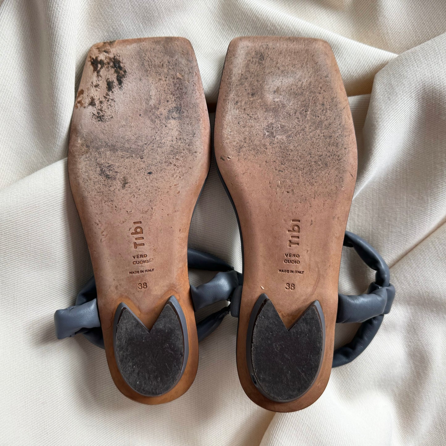 Tibi "Aston" Sandals in Grey, size 38