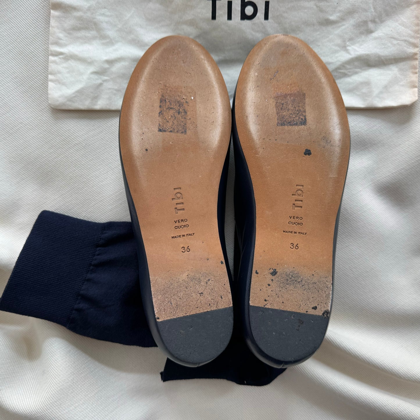 Tibi "Borg" Sock Flats in Navy, size 36