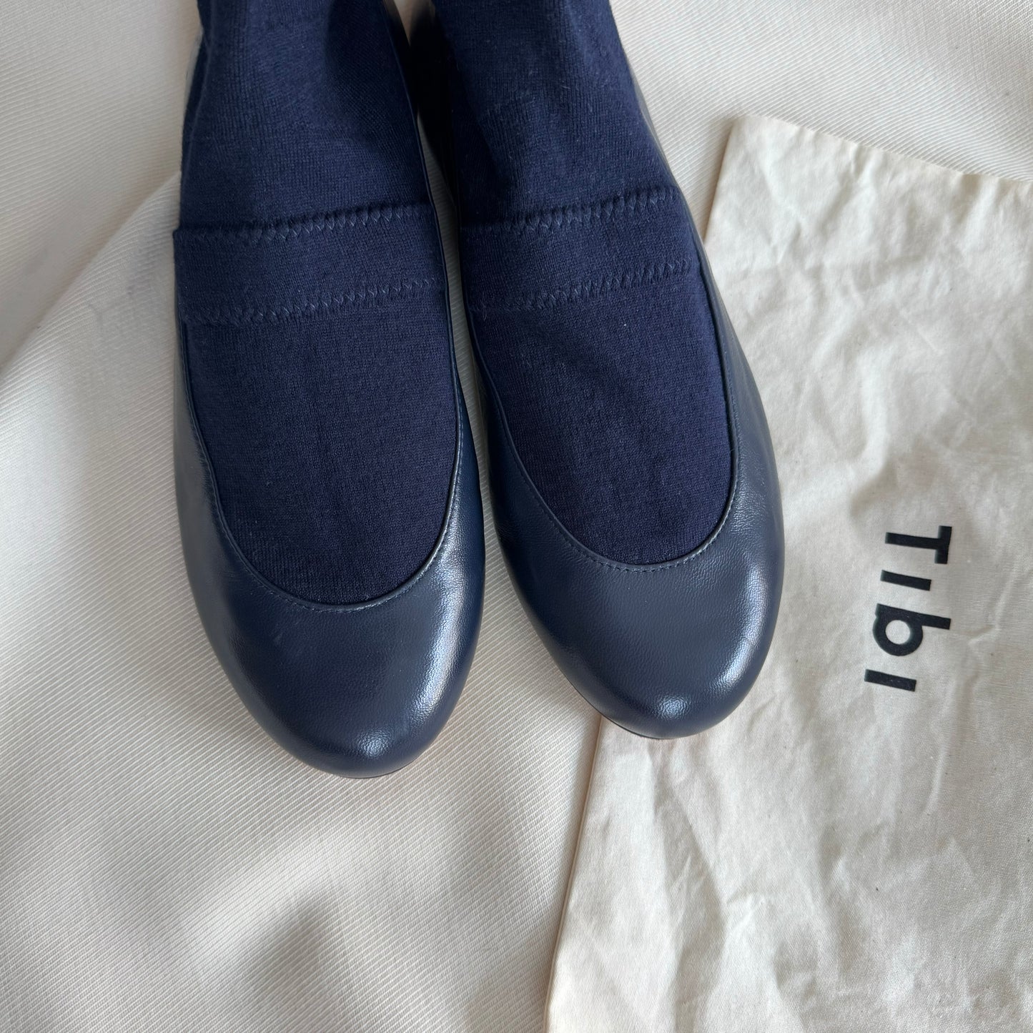 Tibi "Borg" Sock Flats in Navy, size 36
