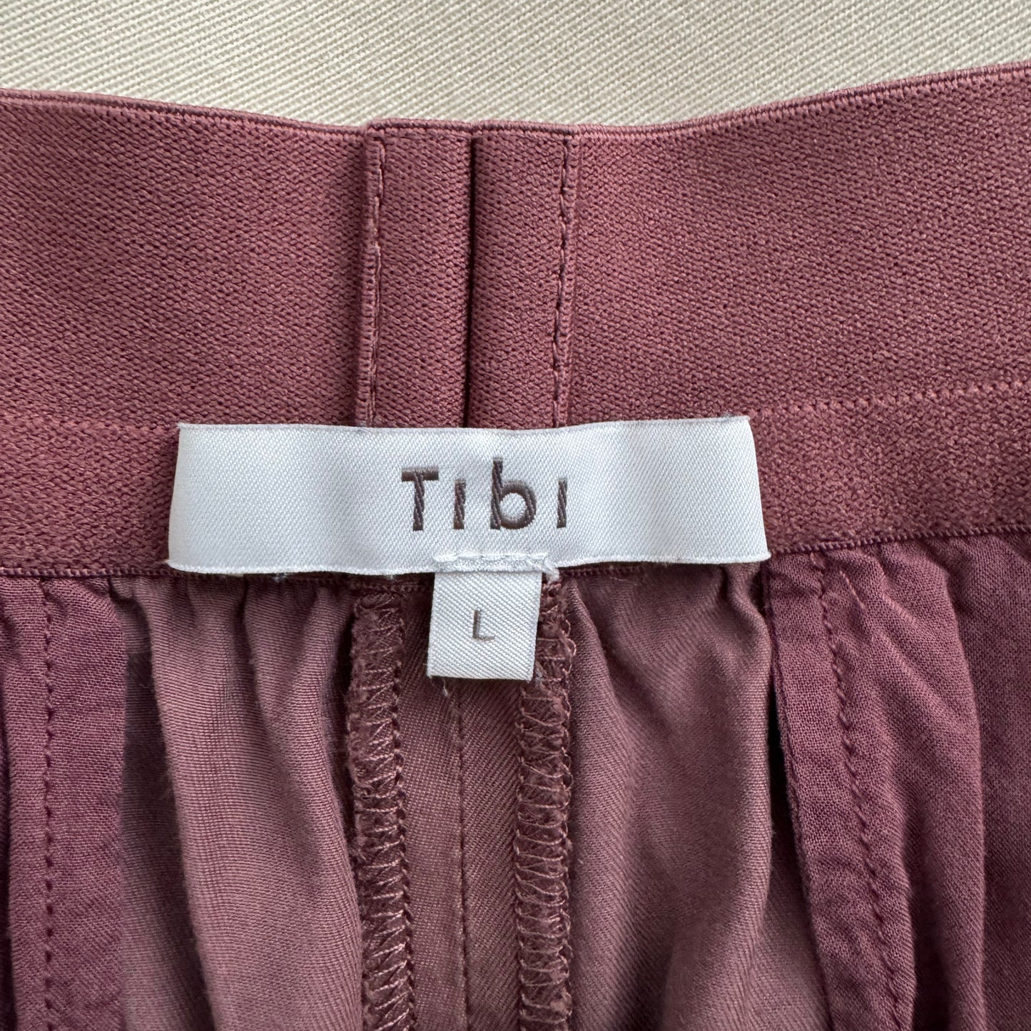 Tibi Drapey Suiting Pull On Shorts in "Cinnamon", size Large
