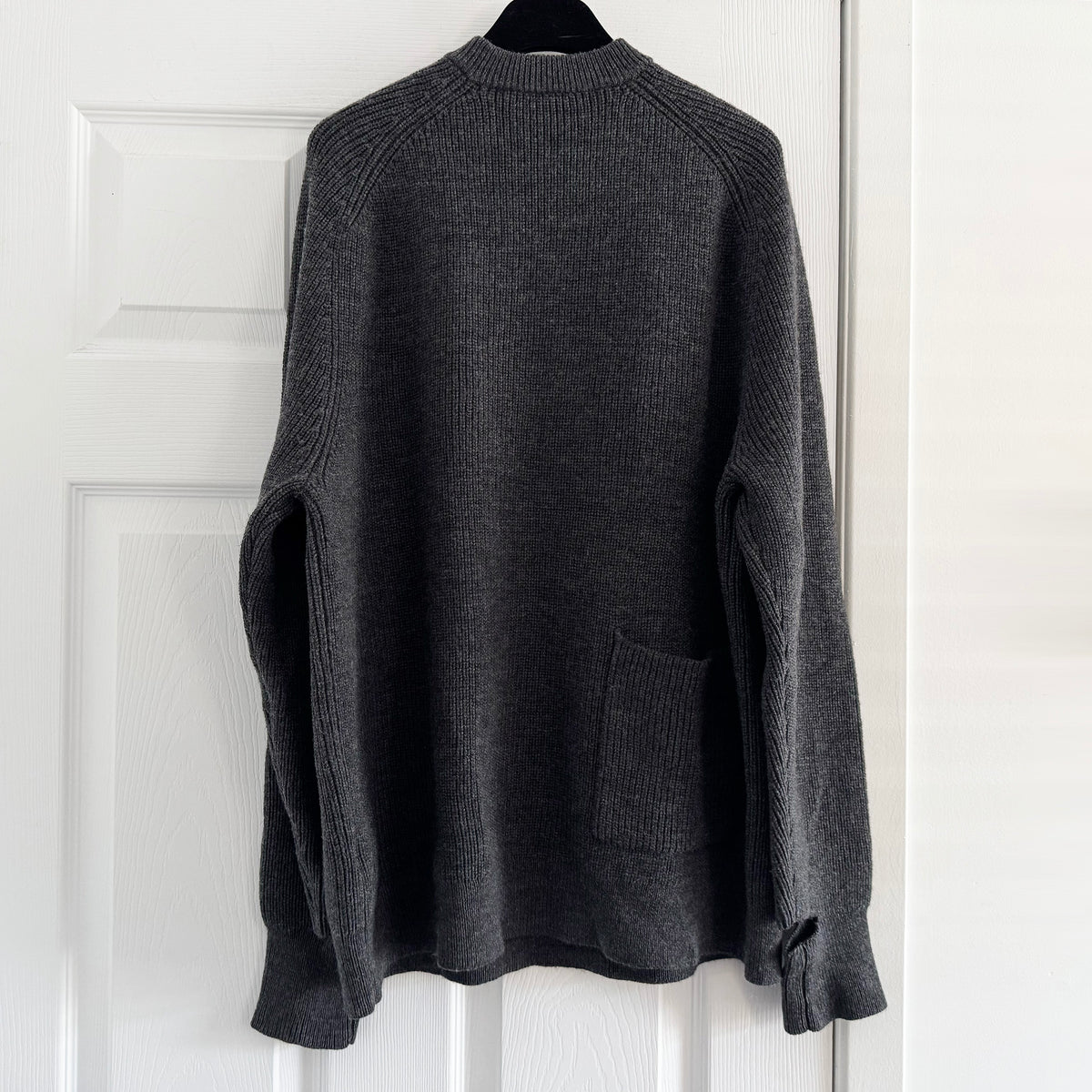TIbi Cardigan Stitch V-Neck Easy Pullover in Charcoal Grey, size Medium