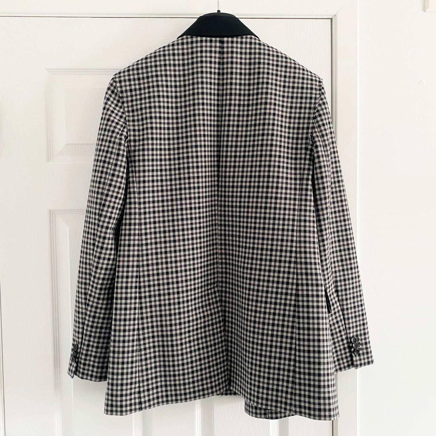 Tibi Double Faced Menswear Check Double Breasted Blazer, size 8