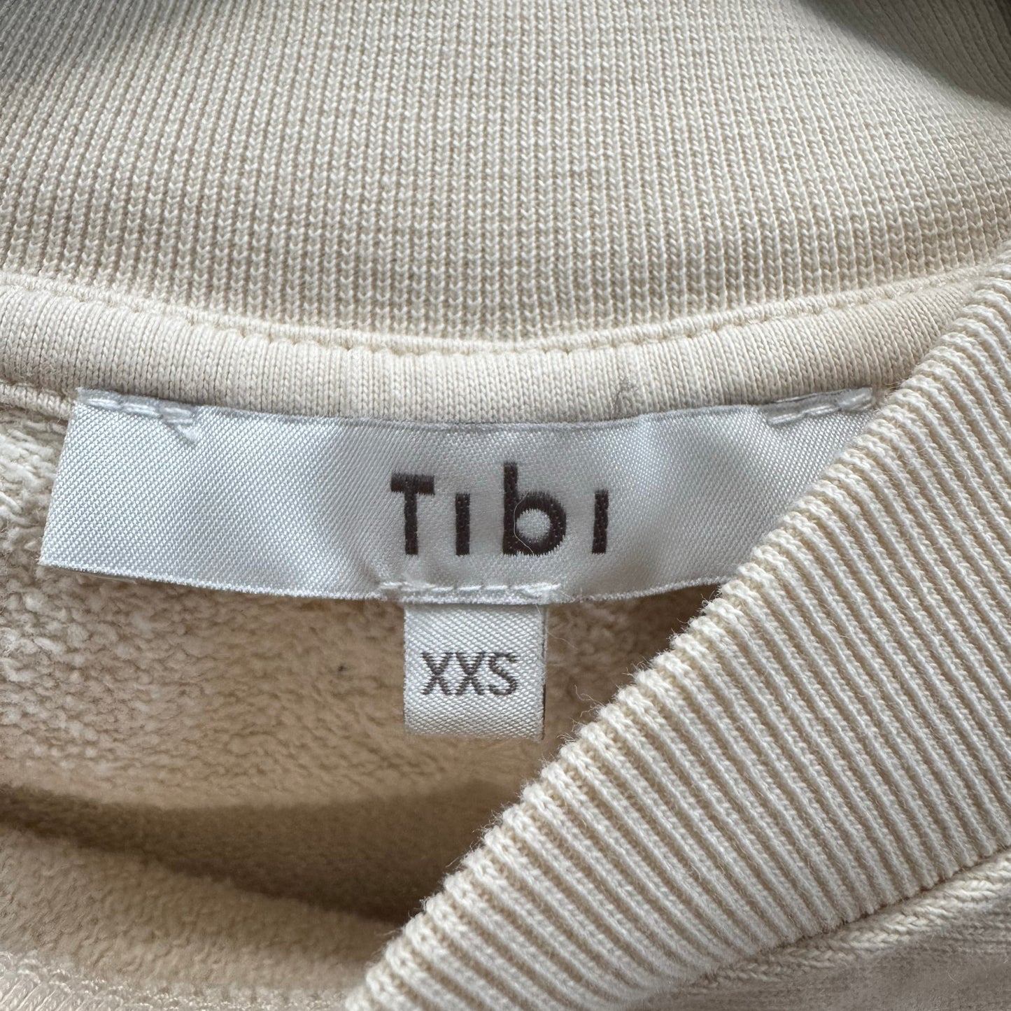 Tibi Cocoon Sweatshirt in Ivory, size XXS