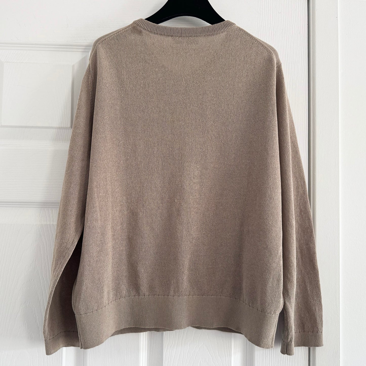 Tibi "Crispy Sweater" Shrunken Cardigan in "Dark Stone", size Large (fits Medium)