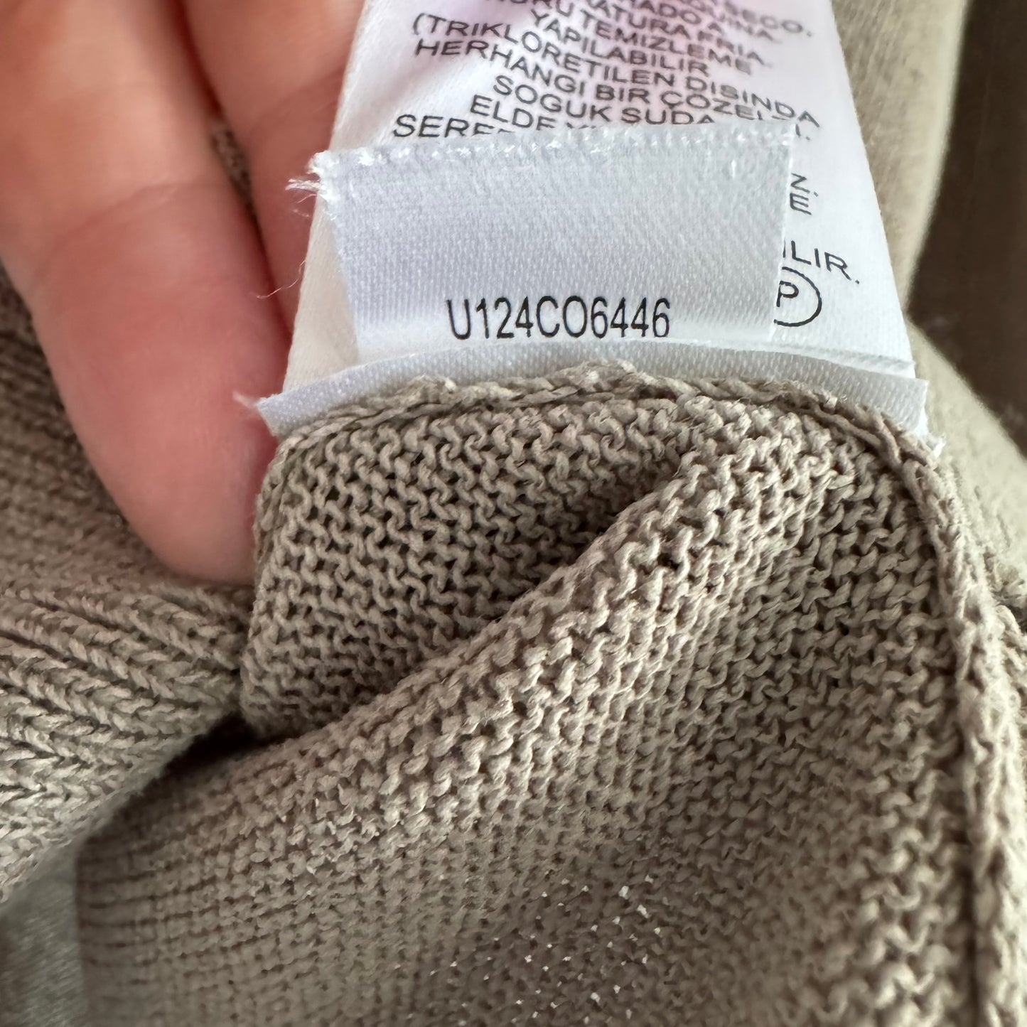 Tibi "Crispy Sweater" Shrunken Cardigan in "Dark Stone", size Large (fits Medium)