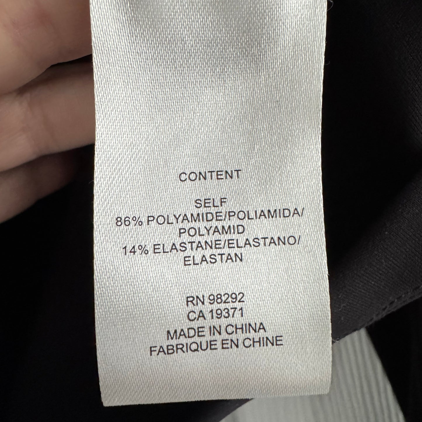 Tibi Compact Ultra Stretch Half Moon Cutout Sleeve Top in Black, size 8