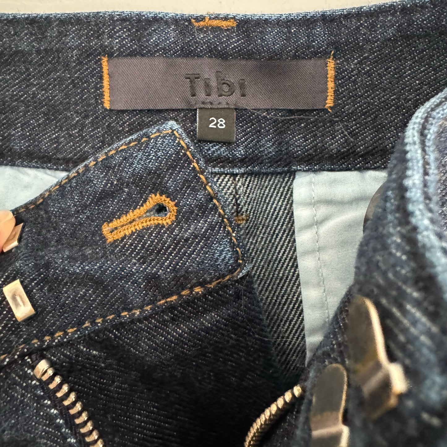 Tibi Triple Pleat Jean in Indigo, size 28