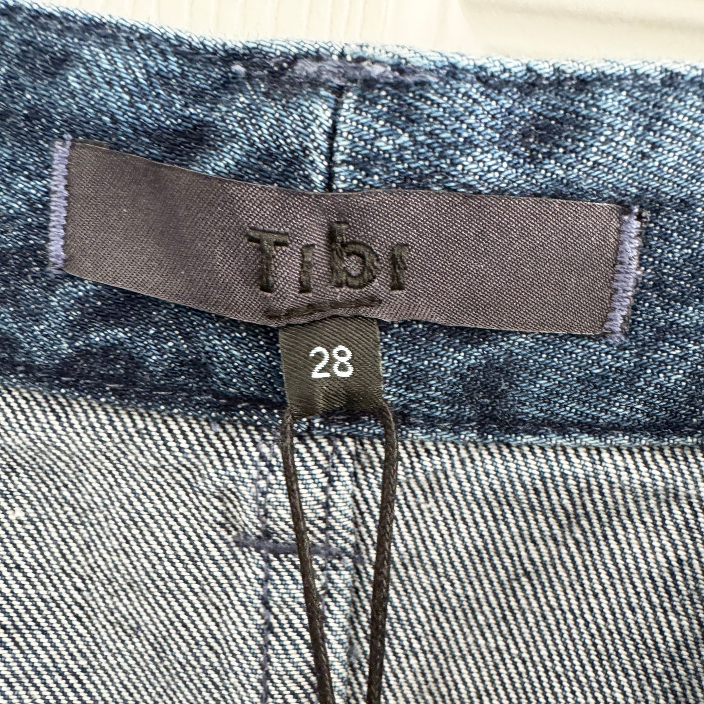 Tibi Zippered Denim Jogger in Classic Blue, size 28