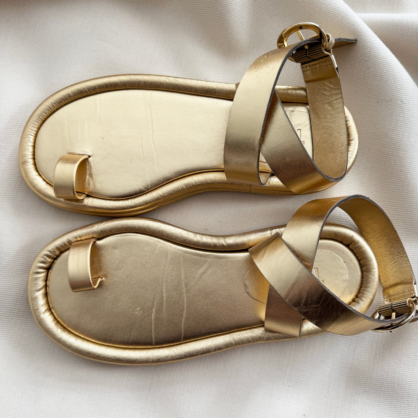 Tibi "Dwayne" Sandal in Gold, size 37
