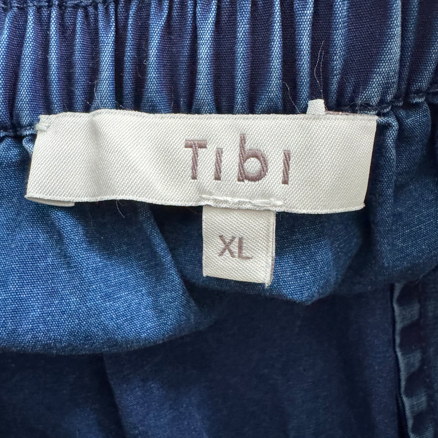 Tibi Tencel Cotton Pull-On Skirt in Denim Blue, size XL