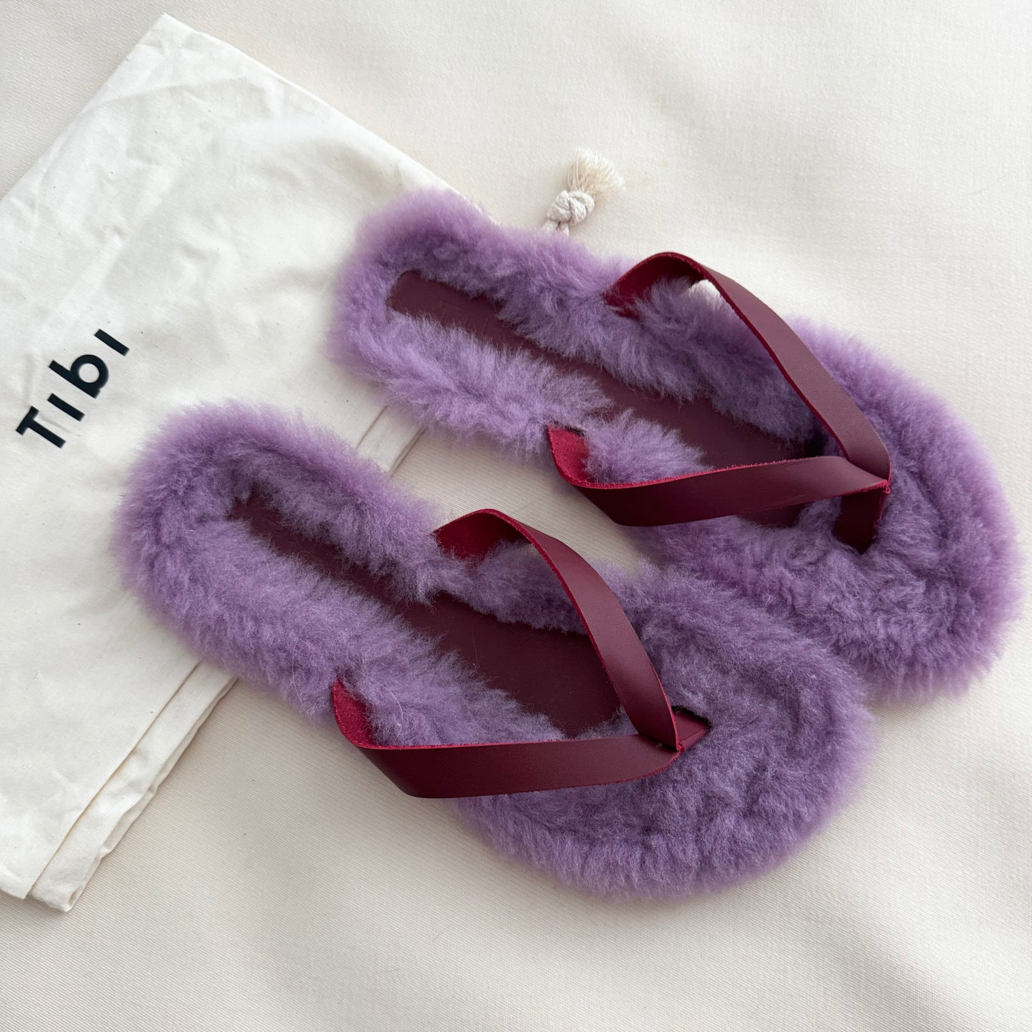 Tibi "Bryan" Fur Flip Flops, size 37.5
