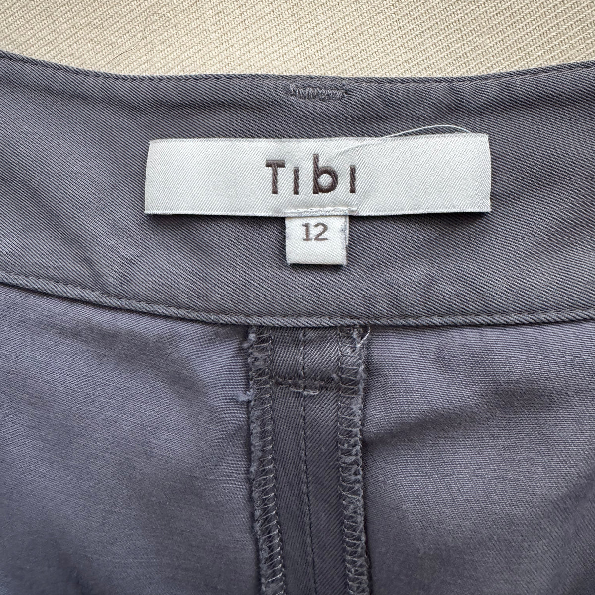 Tibi Drapey Suiting Cargo Short in "Deep Violet", size 12