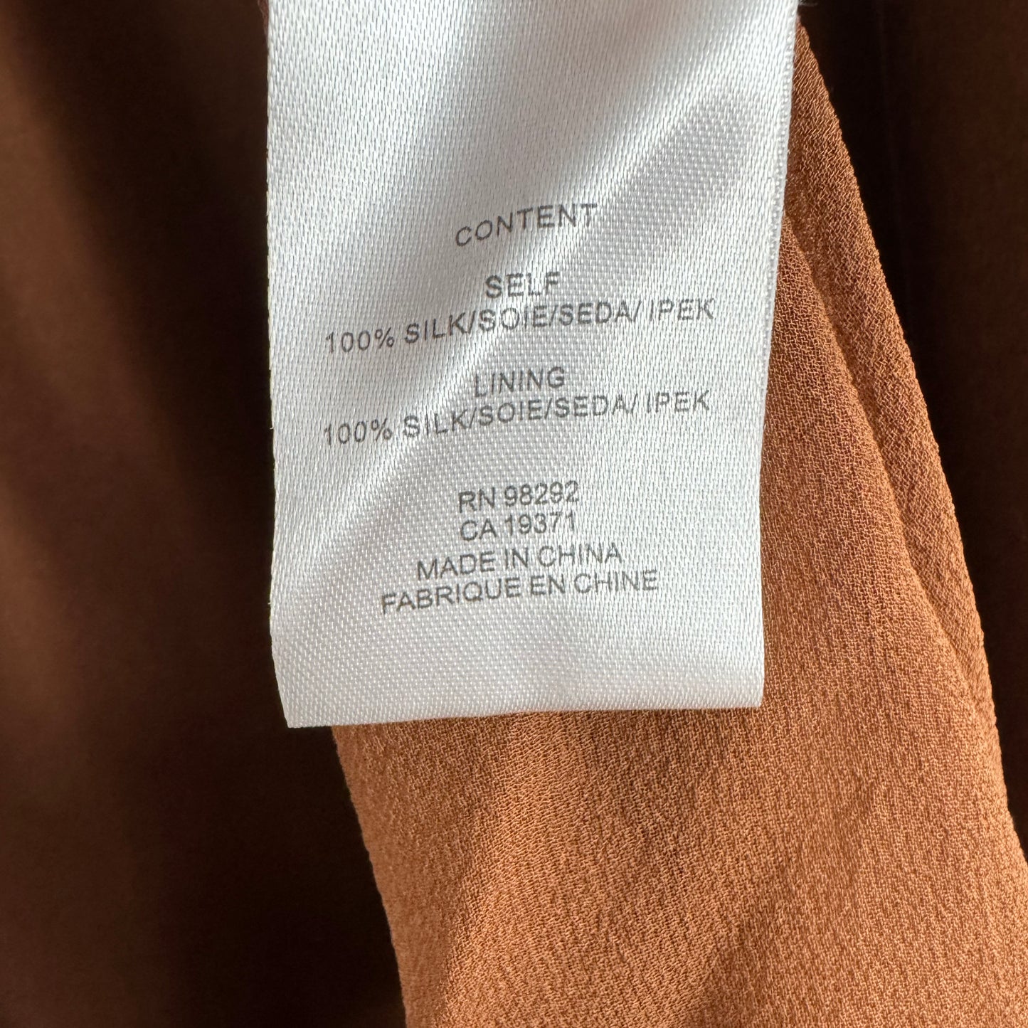 Tibi Heavy Satin Midi Bias Dress in Bronze, size 00