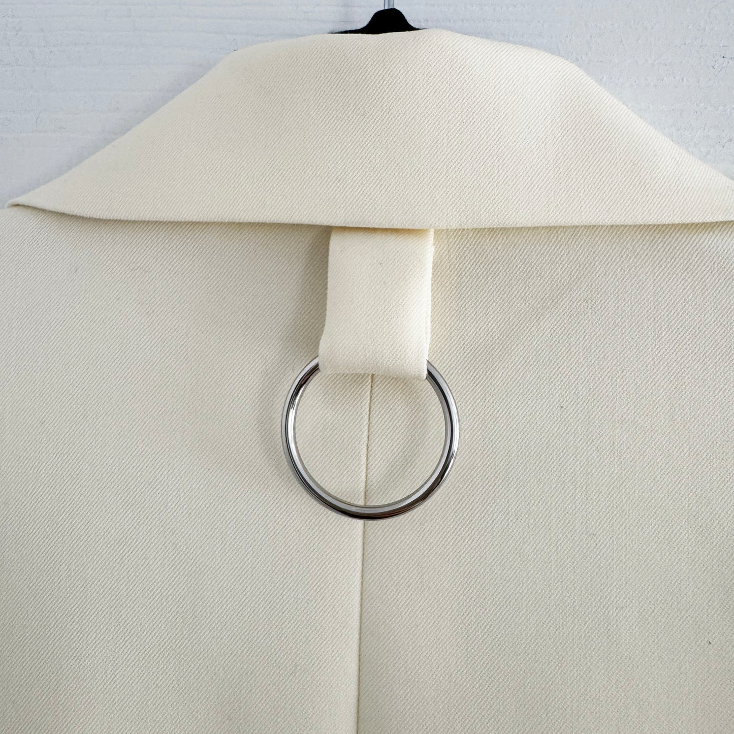 Tibi "Liam" Bond Wool Blazer w Detached Lapel in Ivory, size large