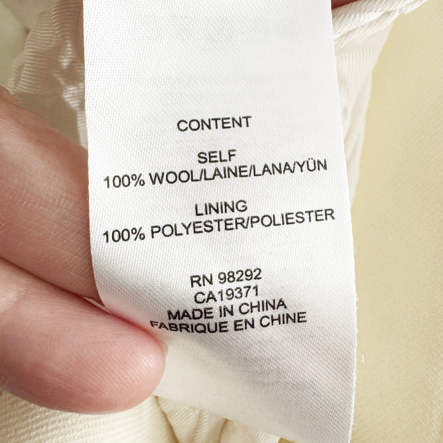 Tibi "Liam" Bond Wool Blazer w Detached Lapel in Ivory, size large