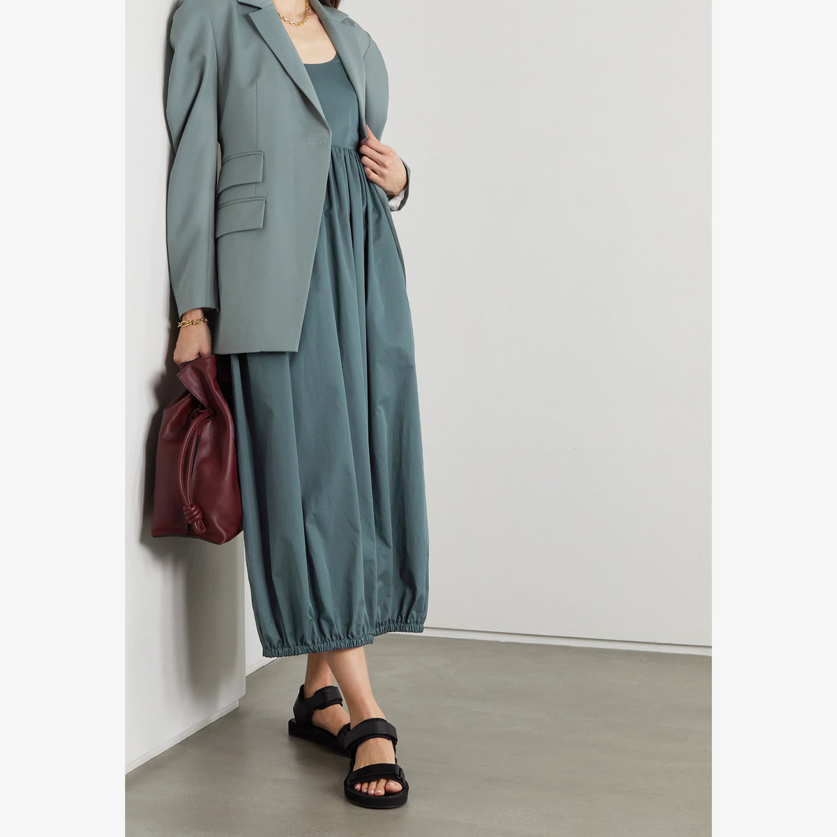 Tibi Eco-Poplin Dress with Low Back, size 8