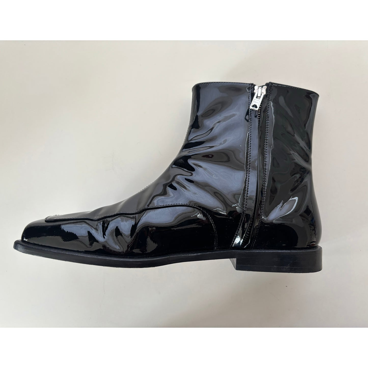 Tibi Patent Leather "Mario" Boots in Black, size 38.5