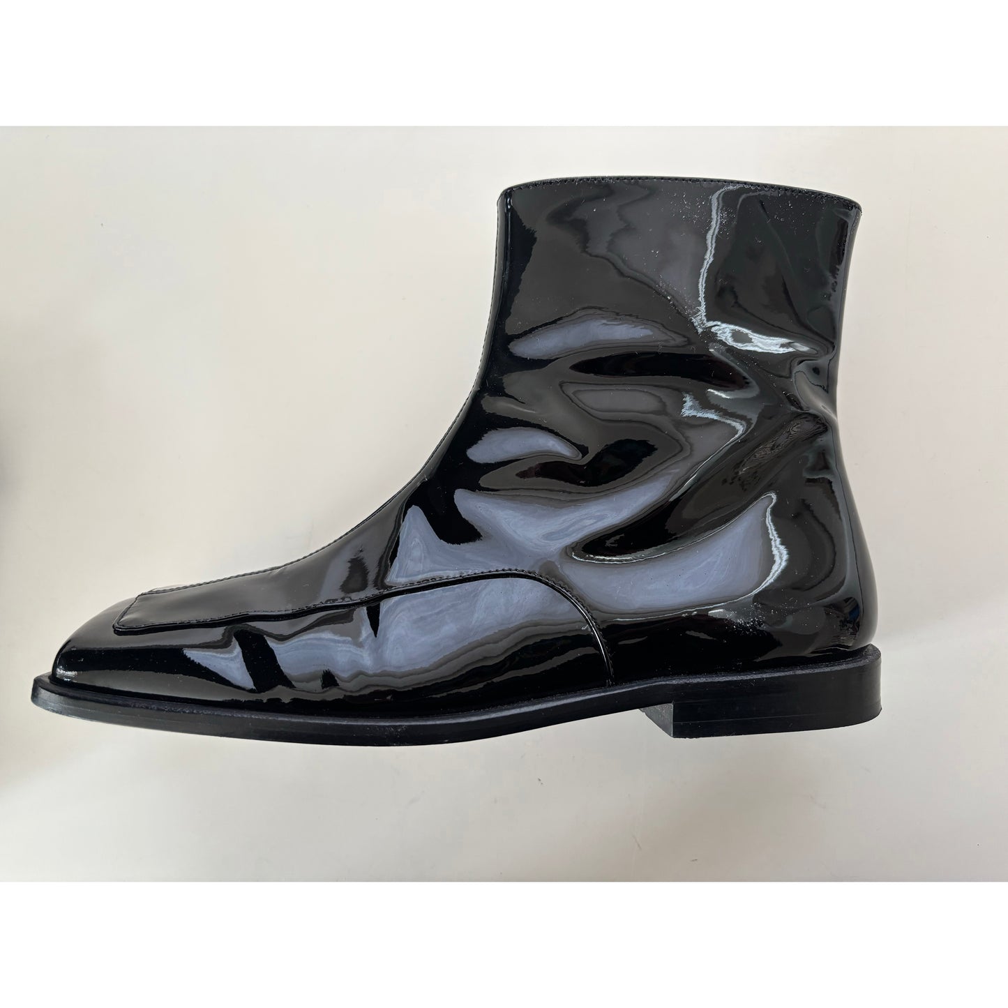 Tibi Patent Leather "Mario" Boots in Black, size 38.5