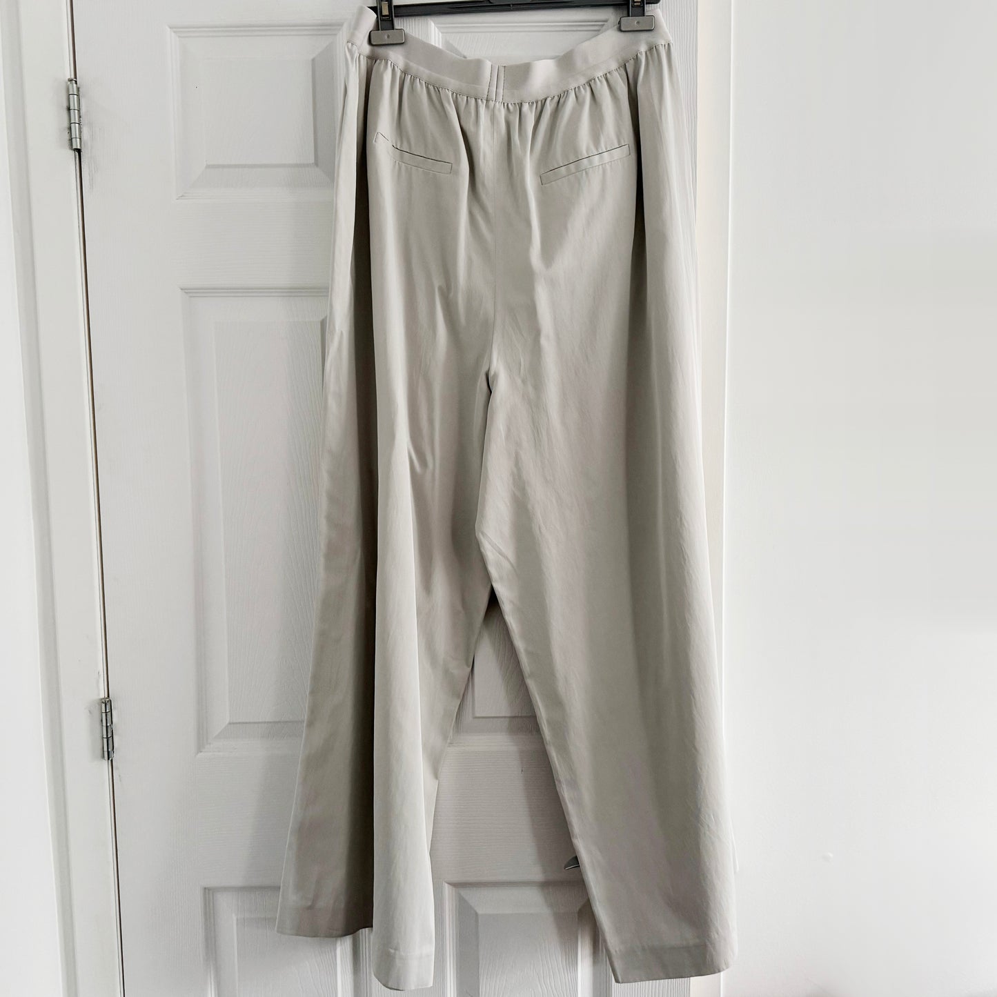 Tibi "Marit" Drapey Suiting Pants in Stone, size XL (fits XL/XXL)