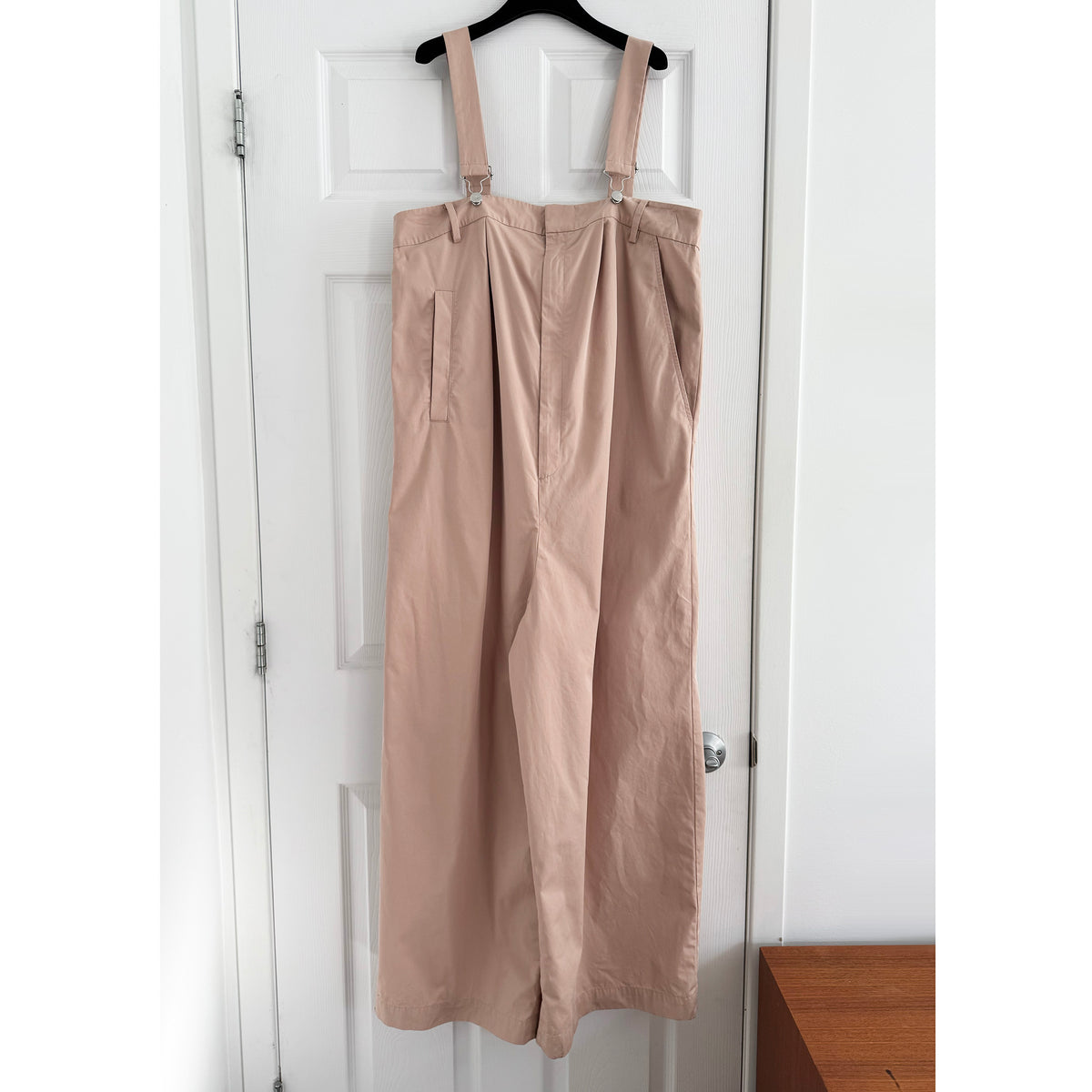 Tibi Bio Twill Overall Wide Leg Pant in "Cameo Pink", size 12