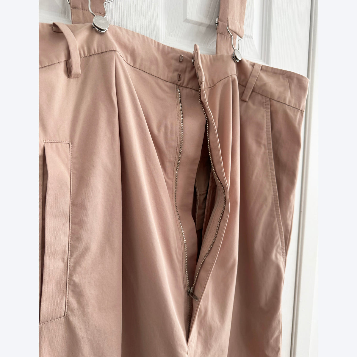Tibi Bio Twill Overall Wide Leg Pant in "Cameo Pink", size 12