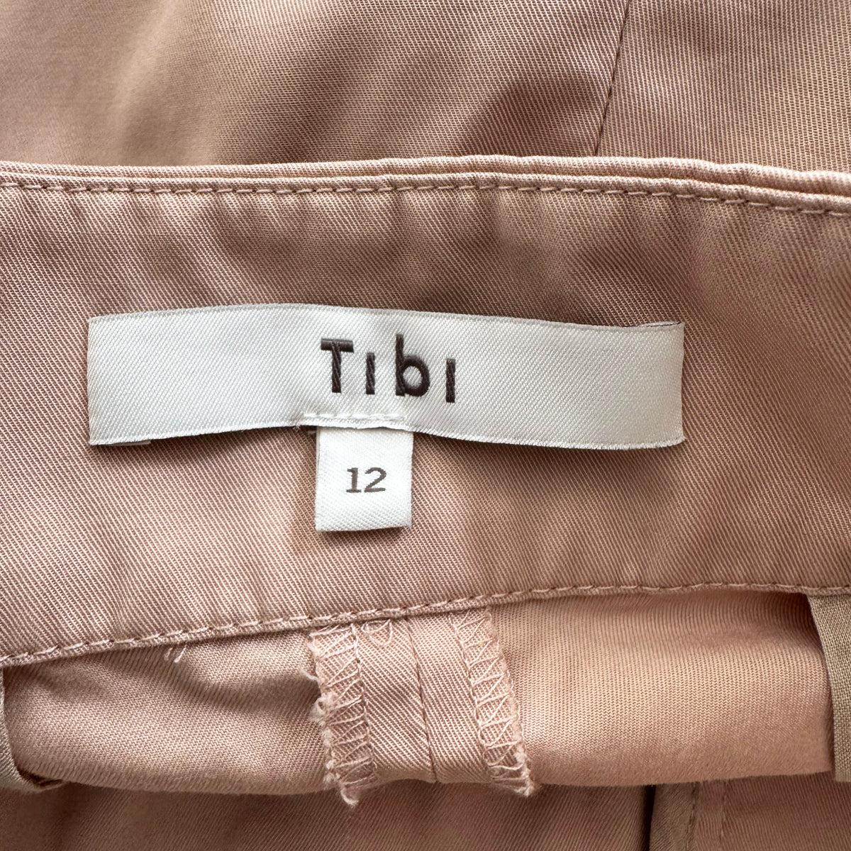 Tibi Bio Twill Overall Wide Leg Pant in "Cameo Pink", size 12