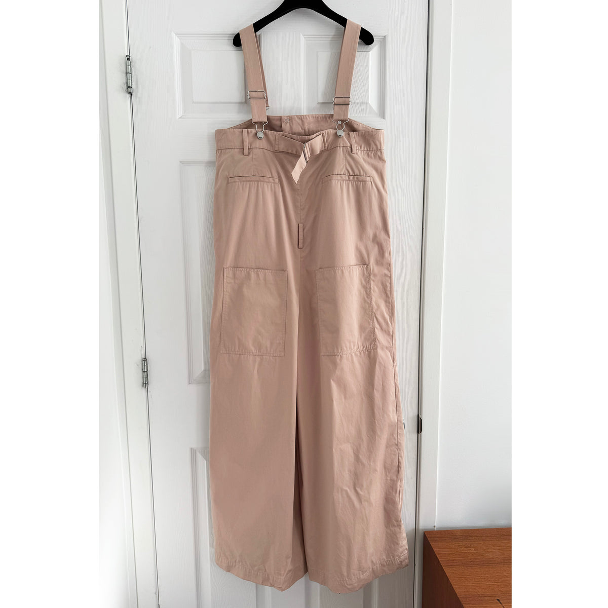 Tibi Bio Twill Overall Wide Leg Pant in "Cameo Pink", size 12