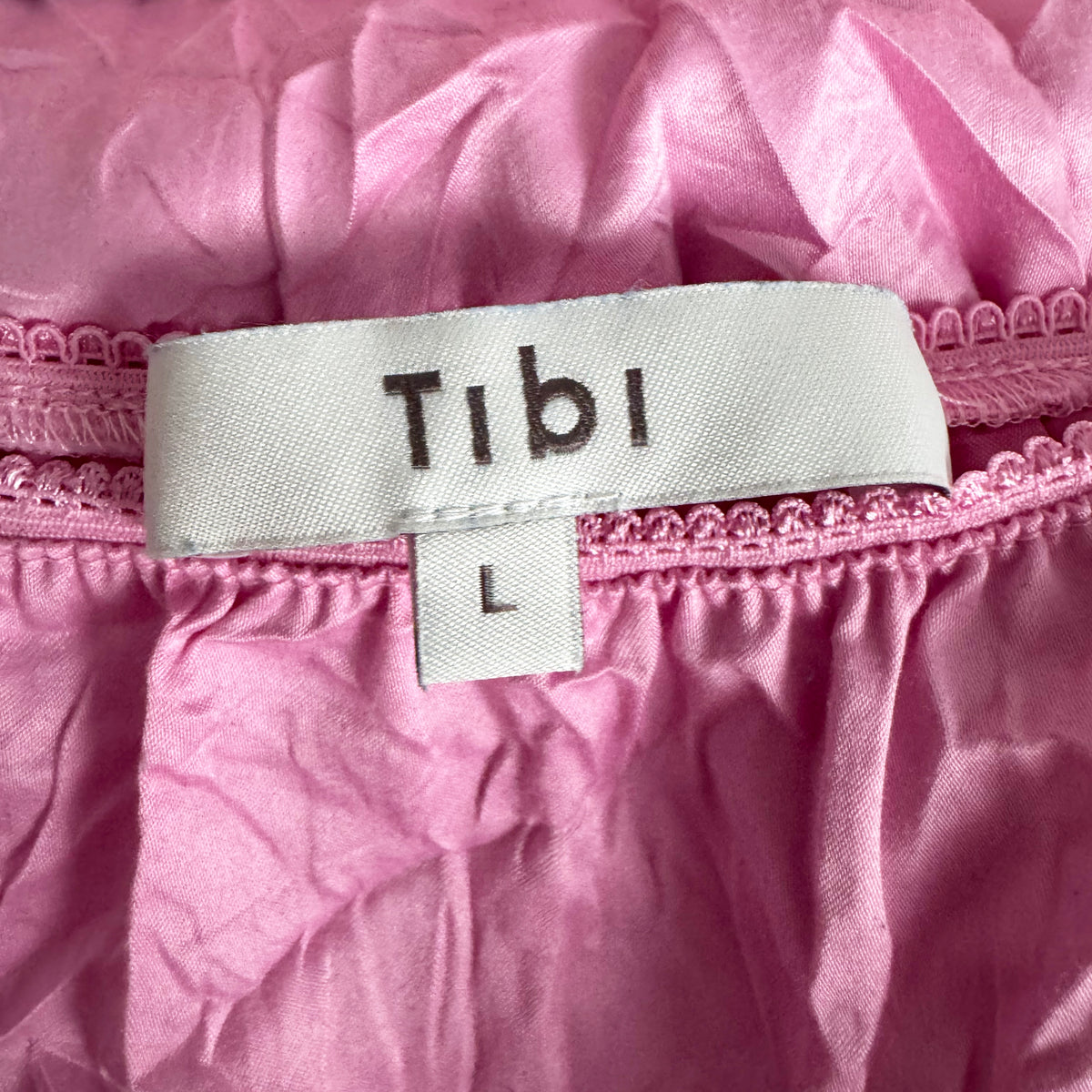 Tibi Tech Crush Slip Skirt in Pink, size Large