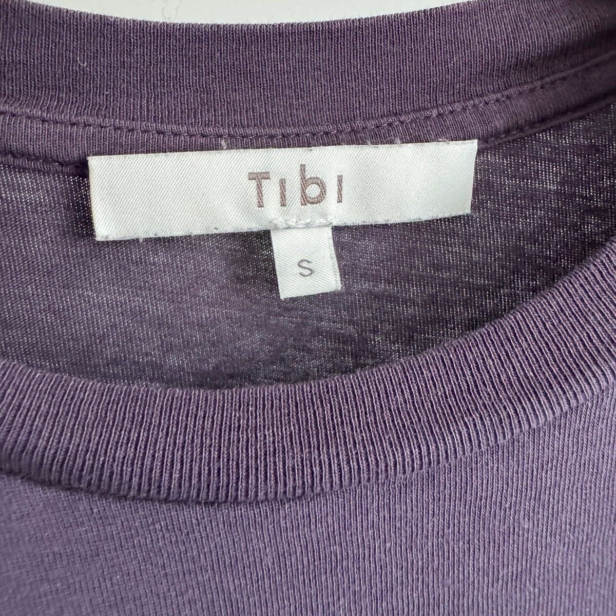 Tibi Tie Front T-Shirt in Eggplant, size Small
