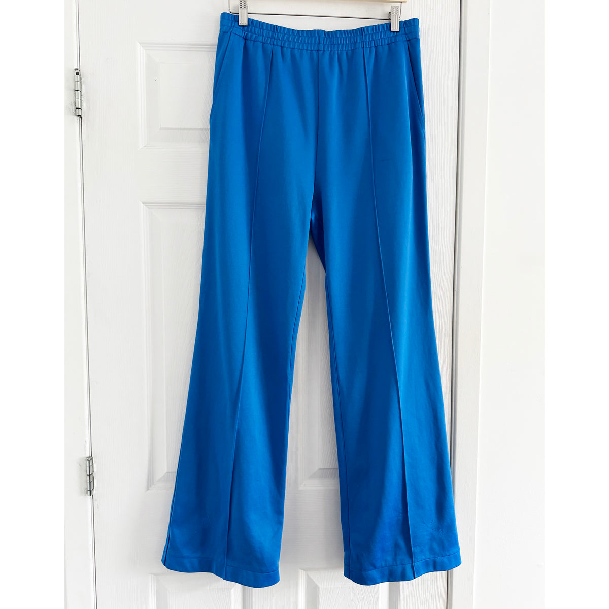 Tibi Active Knit "Scottie" Joggers in Sapphire Blue, size Medium
