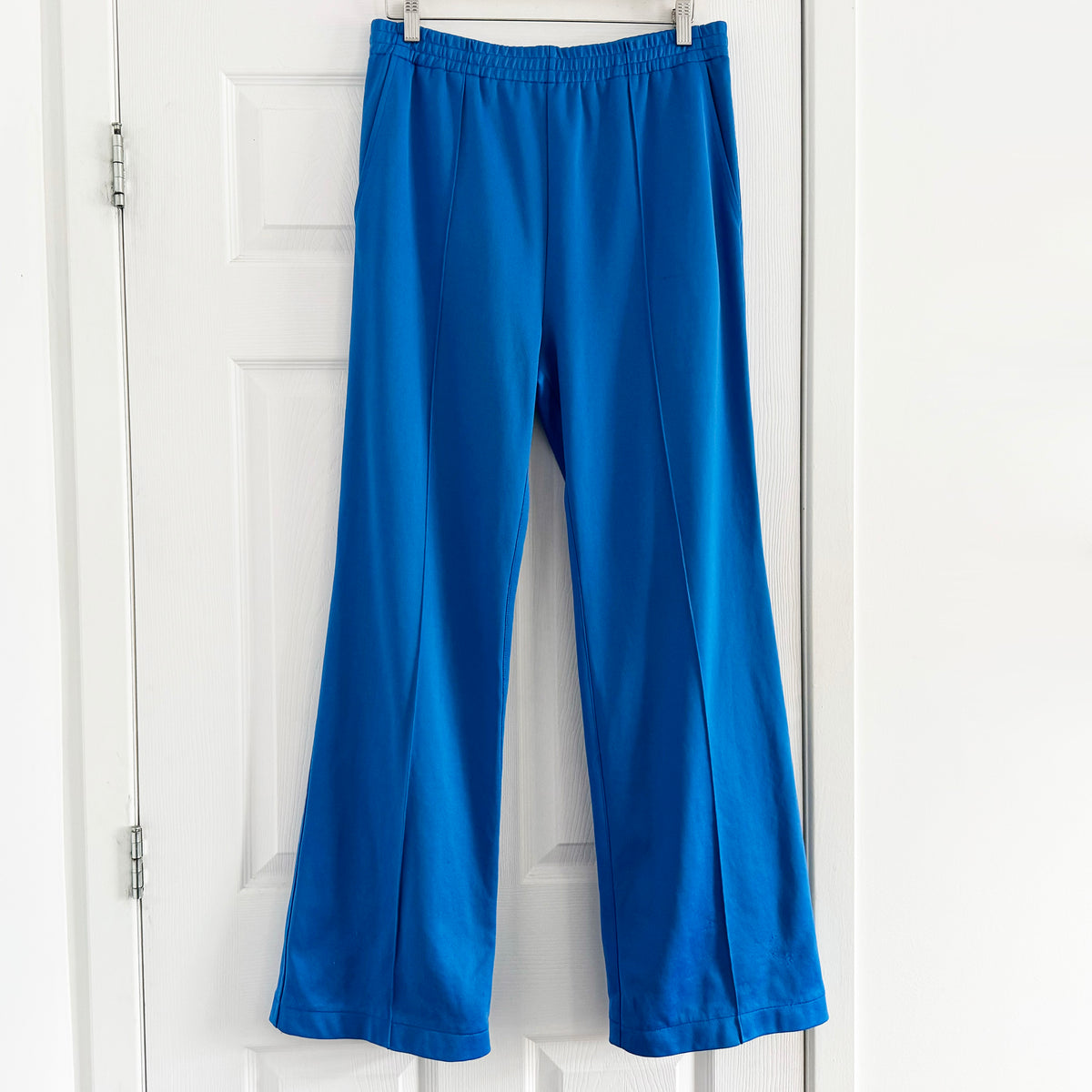 Tibi Active Knit "Scottie" Joggers in Sapphire Blue, size Medium