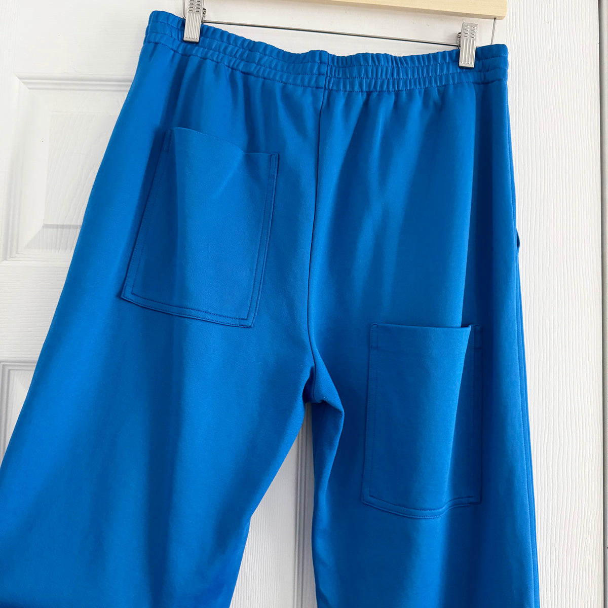 Tibi Active Knit "Scottie" Joggers in Sapphire Blue, size Medium