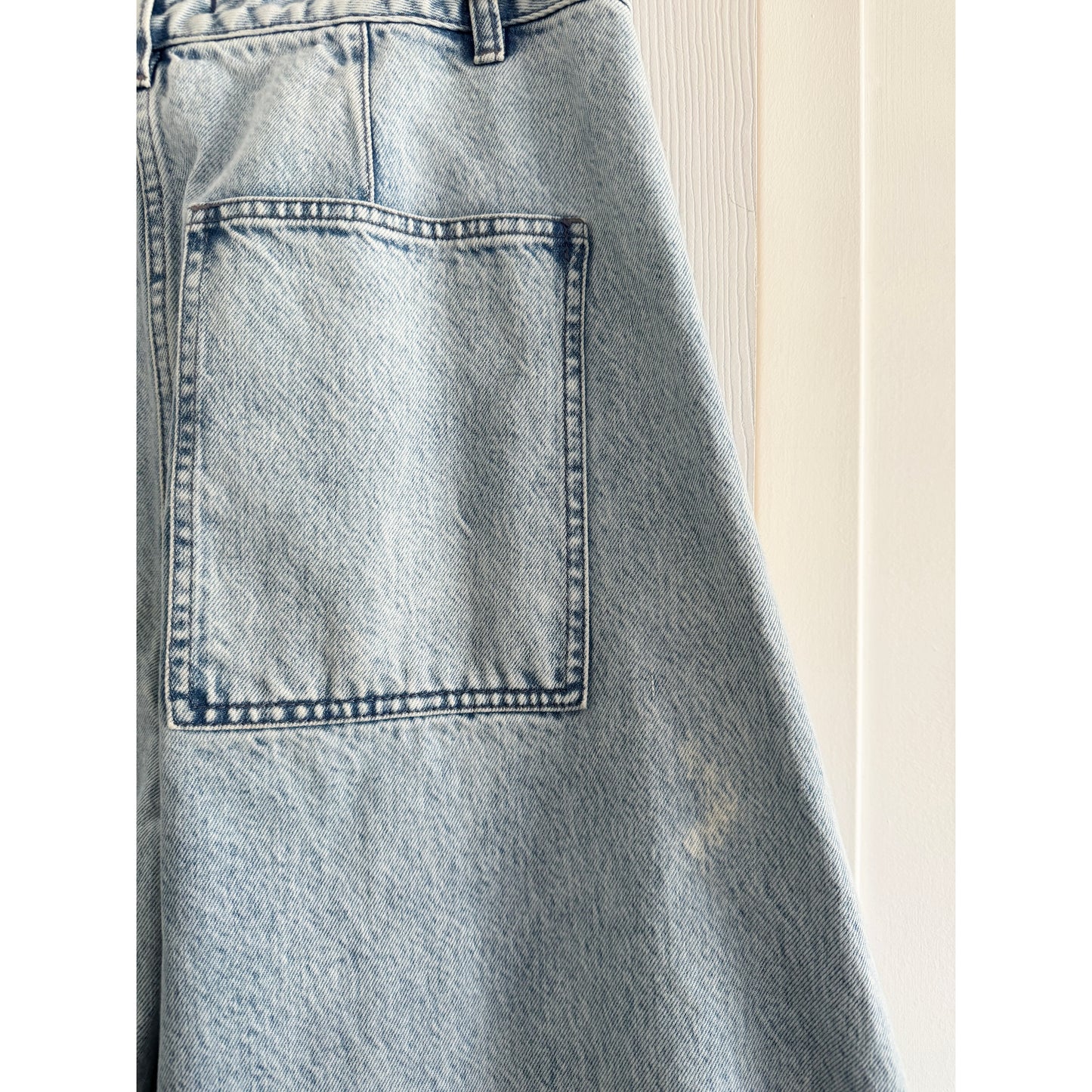 Tibi "Sid" Wide Leg Jeans in Acid Wash, size 29