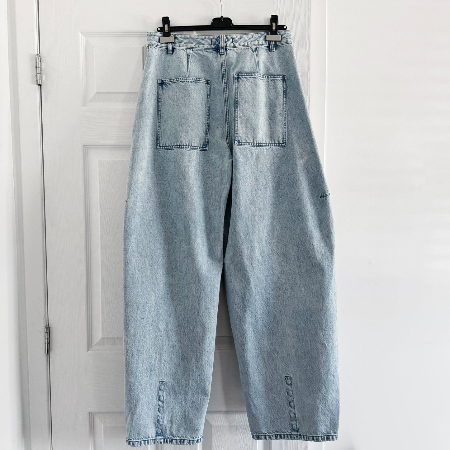 Tibi "Sid" Wide Leg Jeans in Acid Wash, size 29