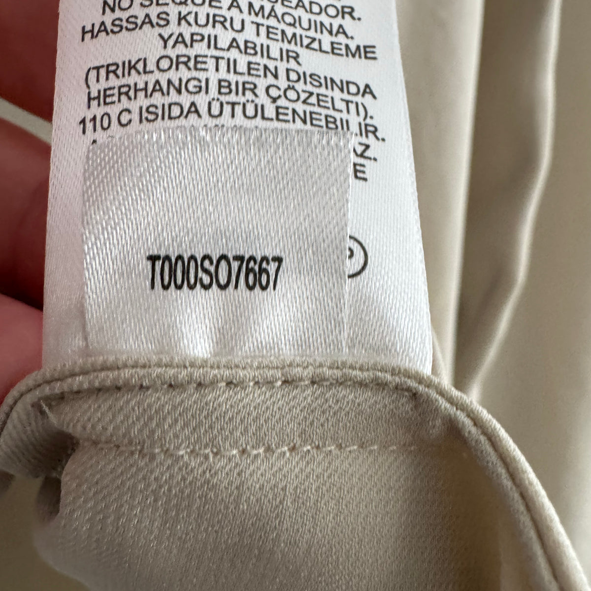 Tibi Soft Drape Slim Shirt in Dune, size 14
