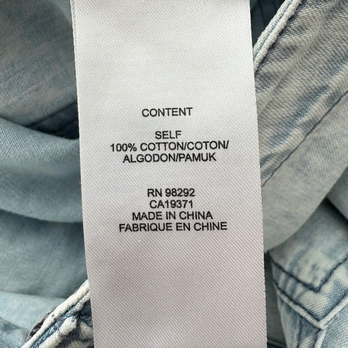 Tibi Lightweight Cropped Slouchy Cargo Jean in Bleached Denim, size 32