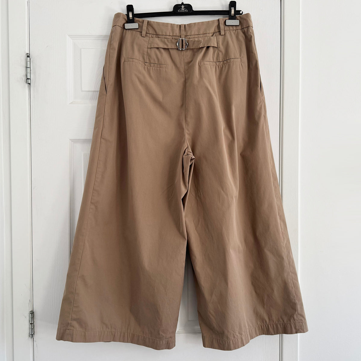 Tibi Bio Twill Triple Pleat Cropped Pant in "Vintage Khaki", size 12