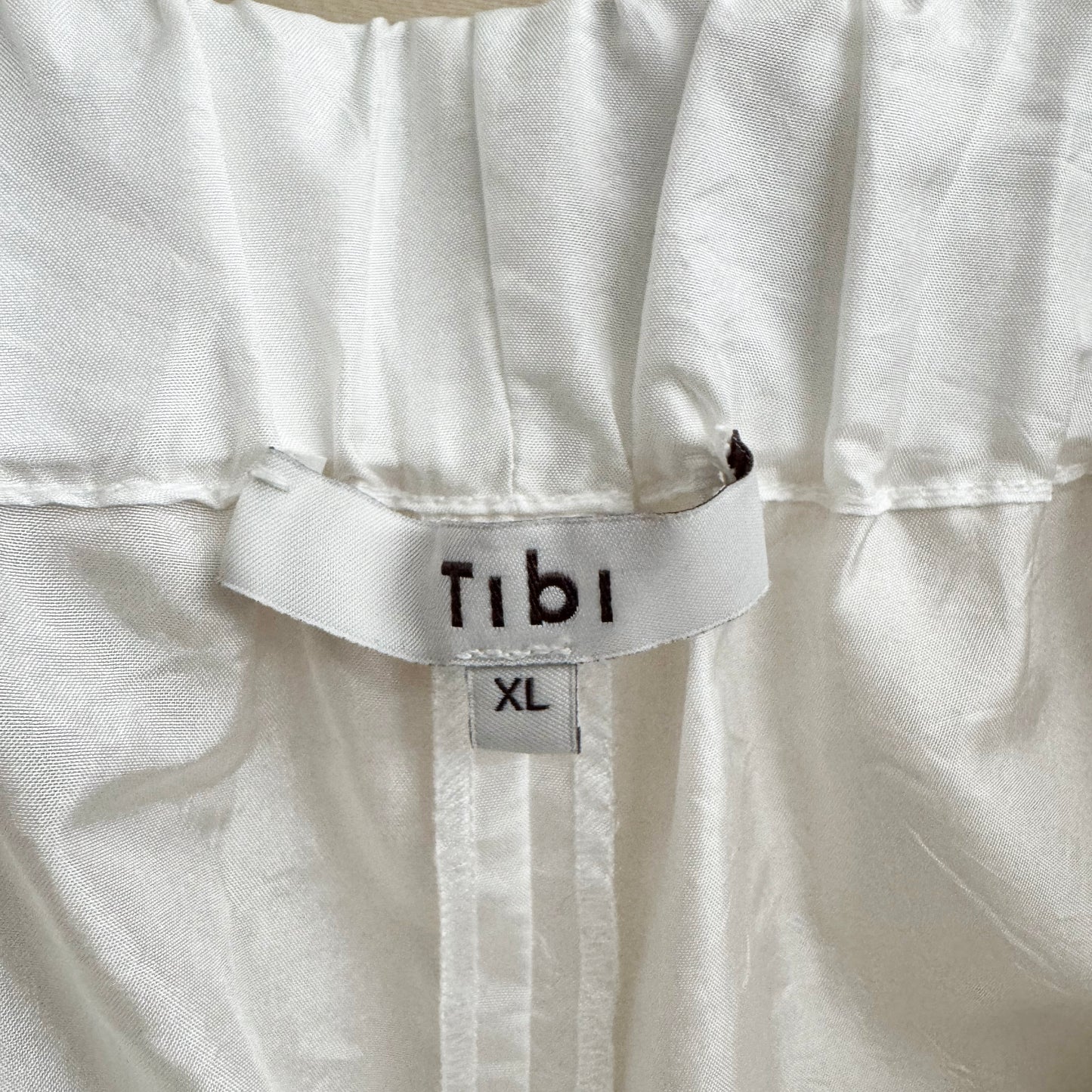 Tibi Crispy Nylon "Wilt" Jogger in White, size XL