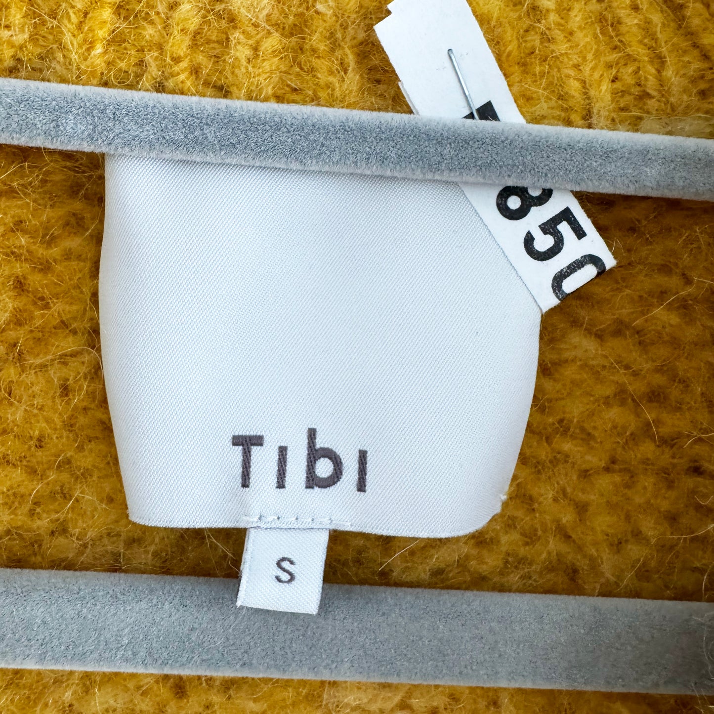 Tibi Ombre Superfine Alpaca Grandpa Cardigan in Yellow, size Small (fits Medium)